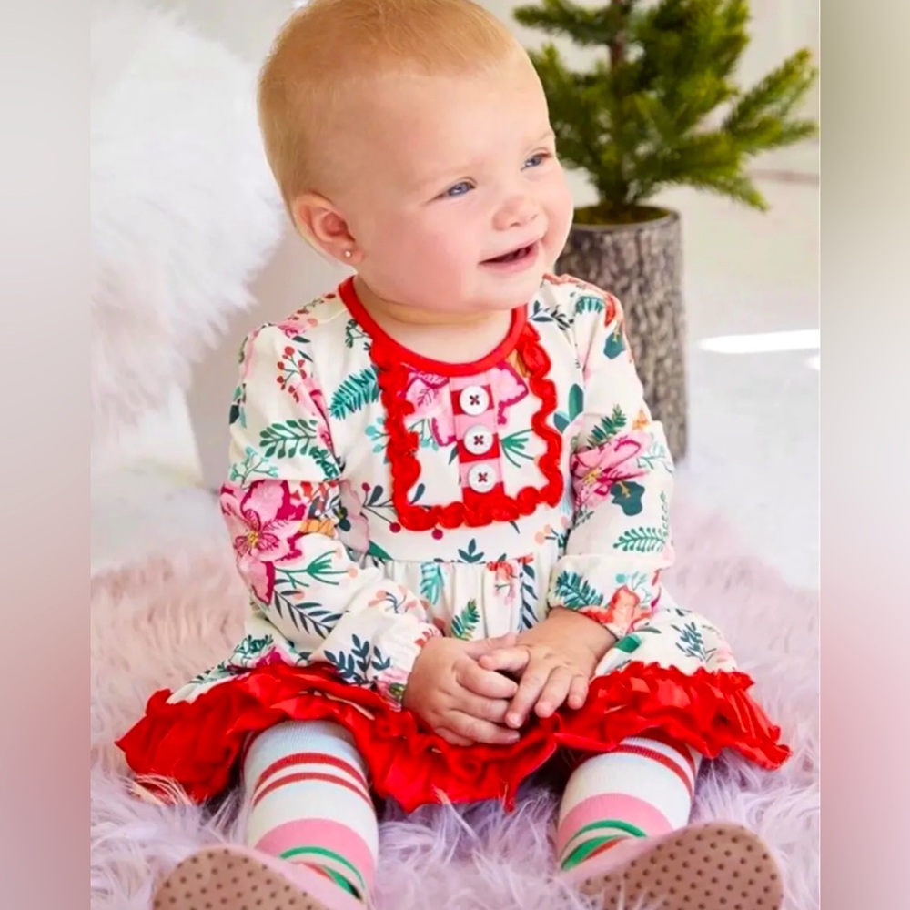 NWT 6-12m, 12-18m Matilda Jane Baby’s Fine and Floral Dress Wonderment Holiday